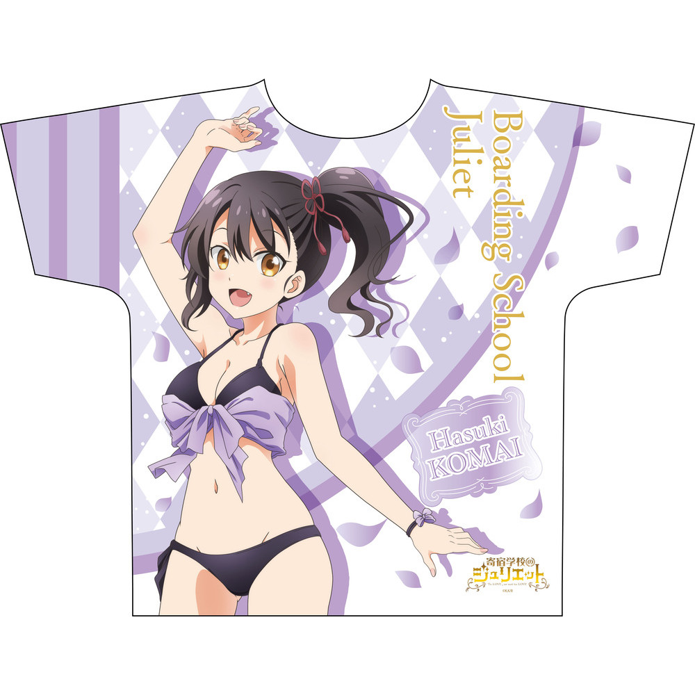 Juliet Of Boarding School Full Graphic T Shirt Komai Hasuki Swimwear Ver 寄宿学校のジュリエット フルグラフィックtシャツ 狛井蓮季 水着ver Anime Goods Fashion Clothes