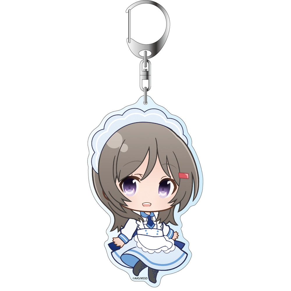 High School Fleet Deka Key Chain Puni Chara China Moeka Maid Ver 2 ハイスクール フリート デカキーホルダー ぷにキャラ 知名もえか メイド服ver 2 Anime Goods Key Holders Straps