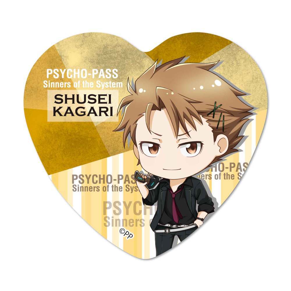 Psycho Pass Sinners Of The System Tekutoko Heart Can Badge Kagari Shusei Set Of 3 Pieces Psycho Pass サイコパス Sinners Of The System てくトコハート缶バッチ 縢秀星 Anime Goods Badges