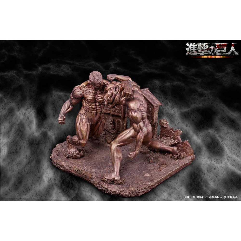 Attack On Titan Eren Vs Armored Titan Polyresin Super Large Diorama Bronze Ver 進撃の巨人 エレンvs鎧の巨人 ポリレジン超大型ジオラマ ブロンズver Figures Statue Figures Kuji Figures