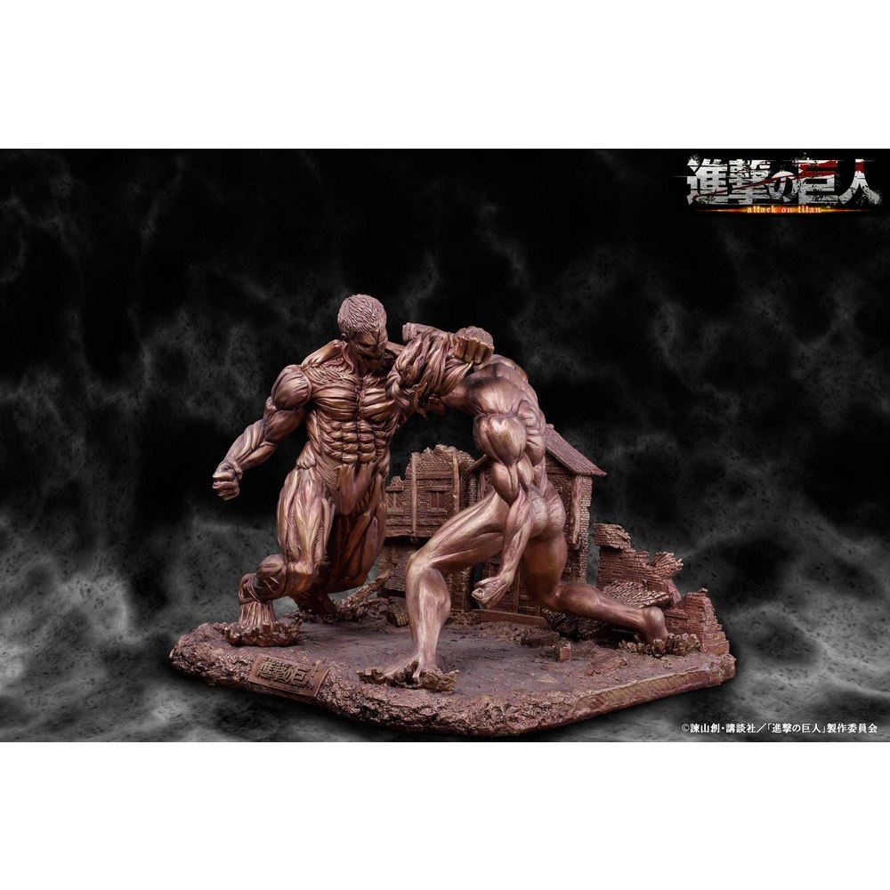 Attack On Titan Eren Vs Armored Titan Polyresin Super Large Diorama Bronze Ver 進撃の巨人 エレンvs鎧の巨人 ポリレジン超大型ジオラマ ブロンズver Figures Statue Figures Kuji Figures