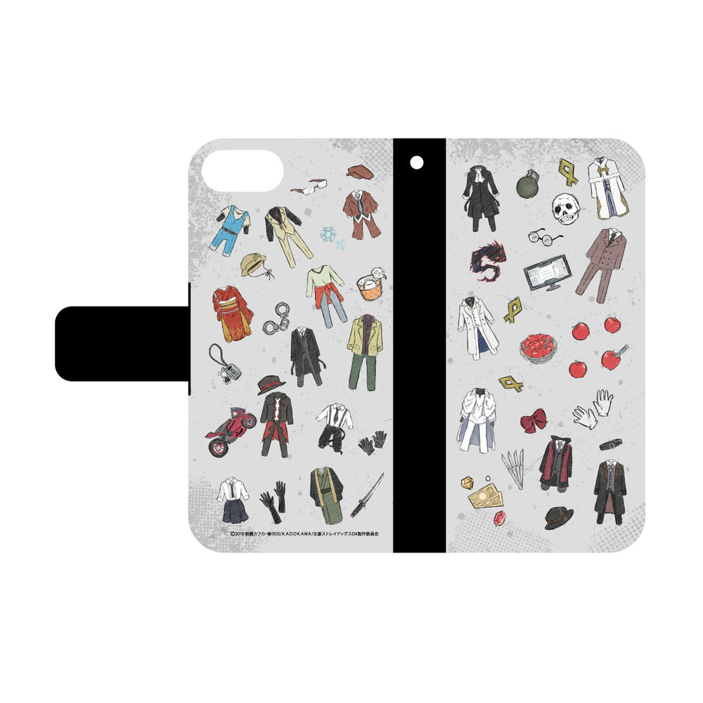 Book Type Smartphone Case For Iphone6 6s 7 8 Bungou Stray Dogs Dead Apple 05 Costume Pattern Design Graff Art Decol 手帳型スマホケース Iphone6 6s 7 8兼用 文豪ストレイドッグス Dead Apple 05 衣装ちりばめデザイン グラフアートデコル Anime Goods Card