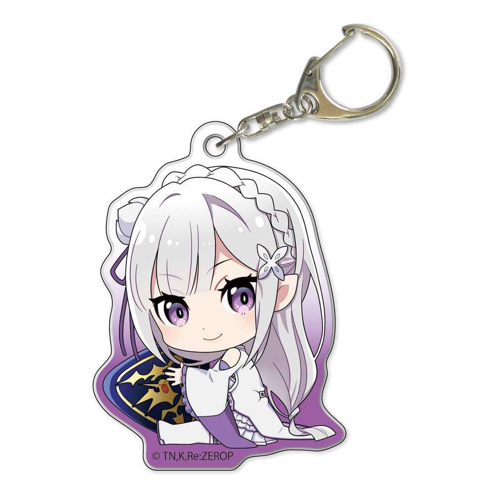 Re Zero Kara Hajimeru Isekai Seikatsu Gyugyutto Acrylic Key Chain Emilia Emblem Set Of 3 Pieces Re ゼロから始める異世界生活 ぎゅぎゅっとアクリルキーホルダー エミリア 徽章 Anime Goods Key Holders Straps