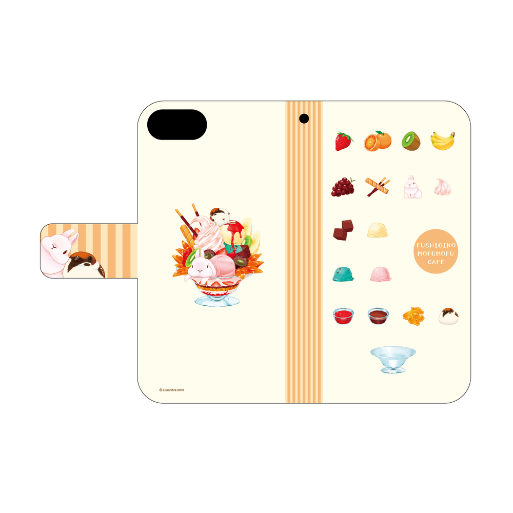 Book Type Smartphone Case For Iphone6 6s 7 8 Fushigi No Mofumofu Cafe 01 Material Seiretsu Design 手帳型スマホケース Iphone6 6s 7 8兼用 不思議のもふもふカフェ 01 材料整列デザイン Anime Goods Card Phone Accessories