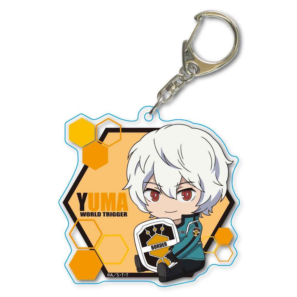 World Trigger Gyugyutto Choi Deka Acrylic Key Chain Kuga Yuma Set Of 2 Pieces ワールドトリガー ぎゅぎゅっとちょいデカアクリルキーホルダー 空閑遊真 Anime Goods Key Holders Straps