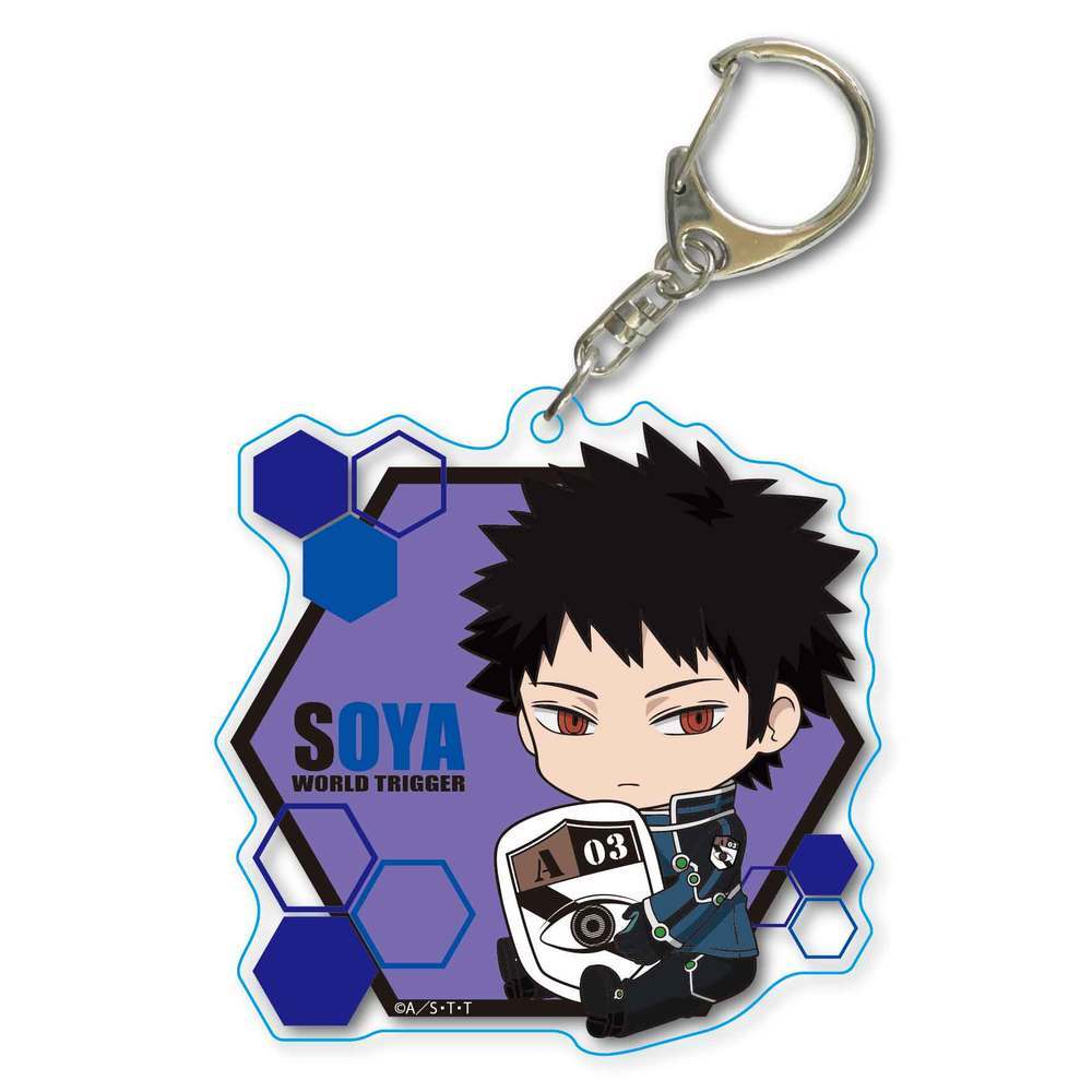 World Trigger Gyugyutto Choi Deka Acrylic Key Chain Kazama Soya Set Of 2 Pieces ワールドトリガー ぎゅぎゅっとちょいデカアクリルキーホルダー 風間蒼也 Anime Goods Key Holders Straps