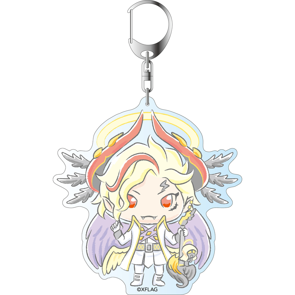 Monster Strike Design Produced By Sanrio Deka Key Chain Satan モンスターストライク Design Produced By Sanrio デカキーホルダー 帰天の地獄王 サタン Anime Goods Key Holders Straps