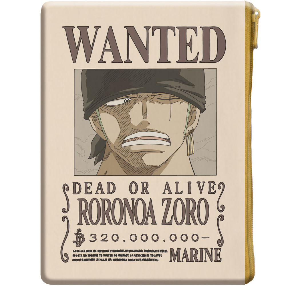 One Piece Wanted Poster Pouch Zoro ワンピース 手配書ポーチ ゾロ Anime Goods Bags Accessories