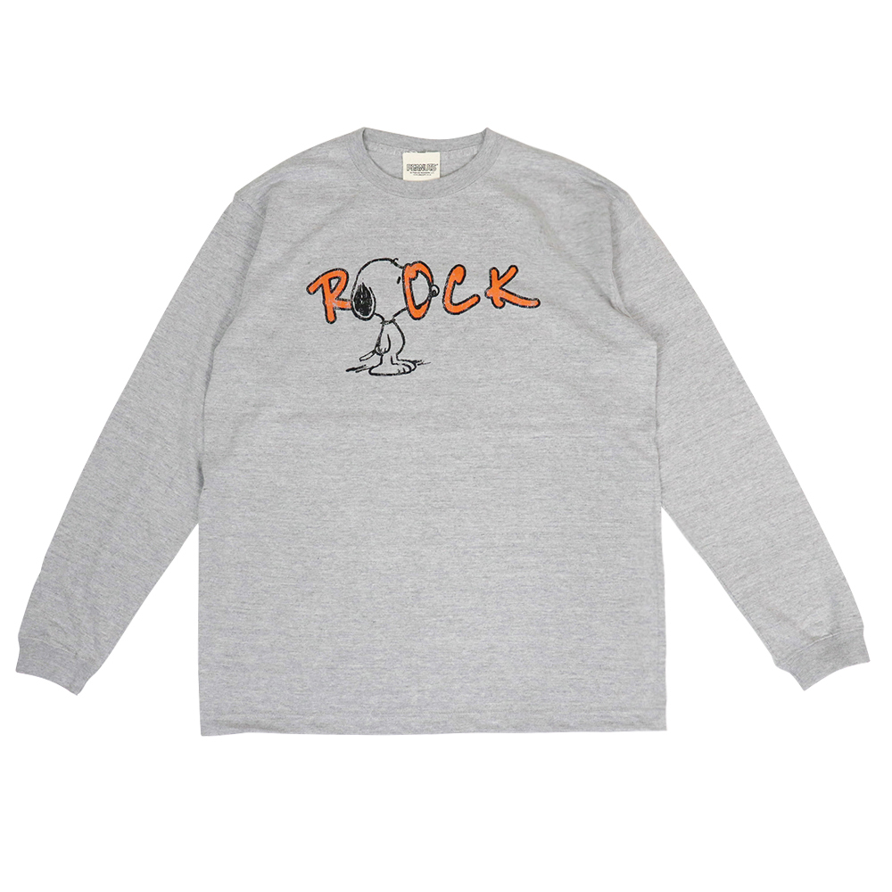 Peanuts Snoopy Rock Long T Shirt Gray L Size Peanuts スヌーピー Rock ロンt グレイ L Anime Goods Fashion Clothes