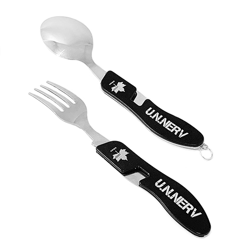 Rebuild Of Evangelion Eva Logos U N Nerv Outing Equipment Integrated Separate Spoon Fork Set Eva Logos U N Nerv野営装備品 一体型分離式スプーン フォークセット Anime Goods Commodity Goods Groceries