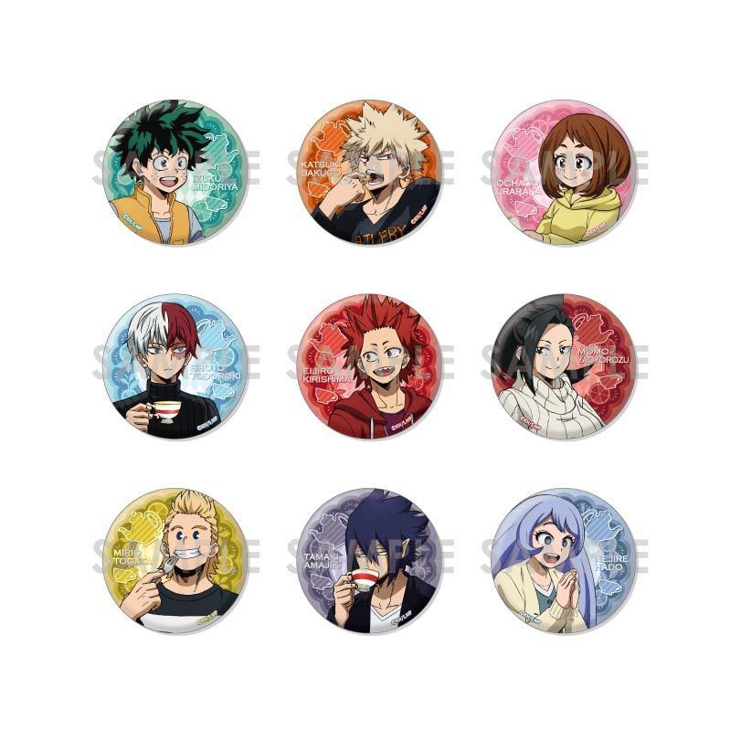 My Hero Academia Trading Can Badge Tea Party Set Of 9 Pieces 僕のヒーローアカデミア トレーディング缶バッジ お茶会 Anime Goods Badges Candy Toys Trading Figures