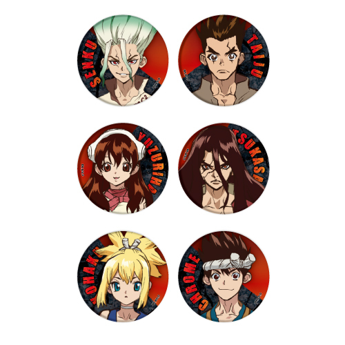 Can Badge Dr Stone 01 Set Of 6 Pieces 缶バッジ Dr Stone 01 Anime Goods Badges Candy Toys Trading Figures