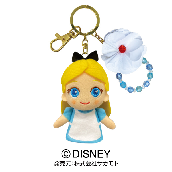 Disney Finger Puppet Mascot Charm Key Chain Alice ディズニー 指人形マスコットチャームキーホルダー アリス Anime Goods Key Holders Straps