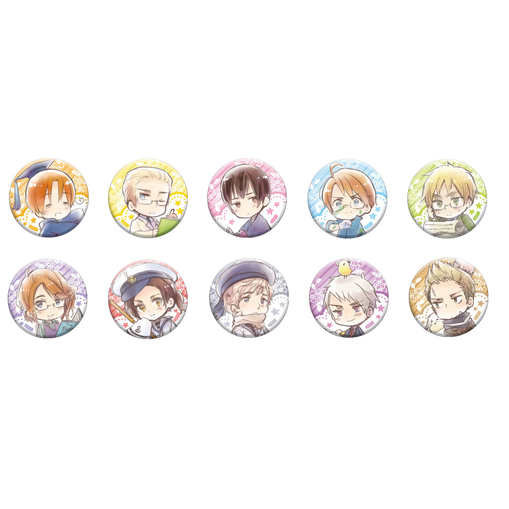 Hetalia World Stars Can Badge Collection Set Of 10 Pieces ヘタリア World Stars 缶バッジコレクション Anime Goods Badges Candy Toys Trading Figures