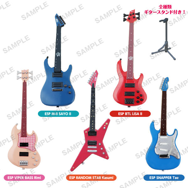 Esp X Bang Dream Girls Band Party Guitar Bass Collection Figure Set Of 6 Pieces Esp バンドリ ガールズバンドパーティ ギター ベースコレクションフィギュア Anime Goods Candy Toys Trading Figures