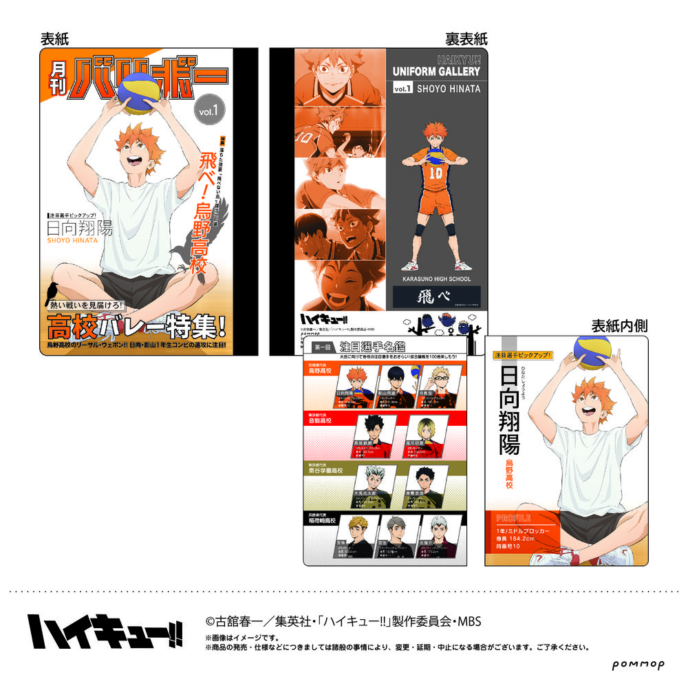 Haikyu Magazine Style Mini Notebook A Hinata Shoyo ハイキュー 雑誌風ミニノート A 日向翔陽 Anime Goods Stationery Stationary