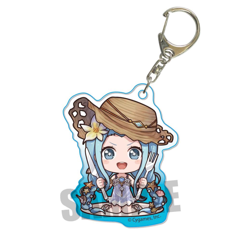 Granblue Fantasy Gochi Chara Acrylic Key Chain Lyria Nettou Manatsu No Food Fight グランブルーファンタジー ごちきゃらアクリルキーホルダー ルリア 熱闘 真夏のフードファイト Anime Goods Key Holders Straps