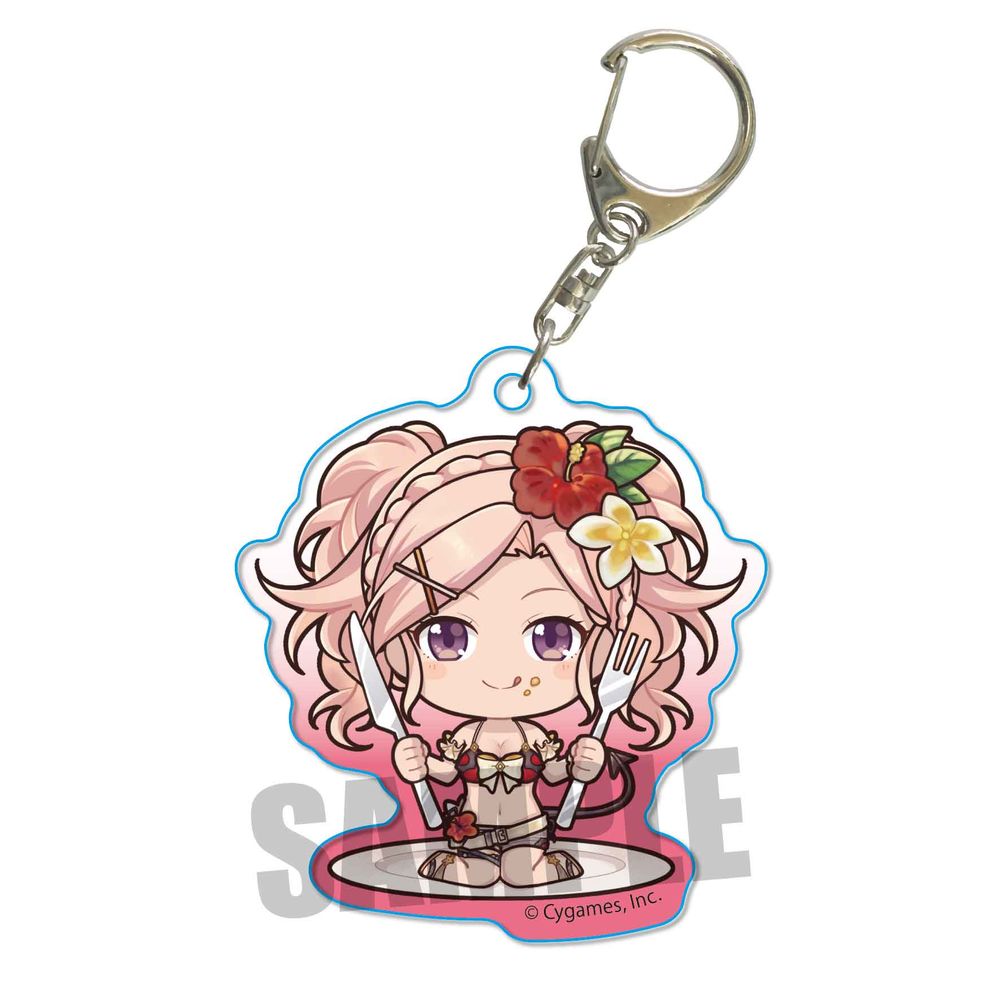 Granblue Fantasy Gochi Chara Acrylic Key Chain Amira Nettou Manatsu No Food Fight グランブルーファンタジー ごちきゃらアクリルキーホルダー アーミラ 熱闘 真夏のフードファイト Anime Goods Key Holders Straps