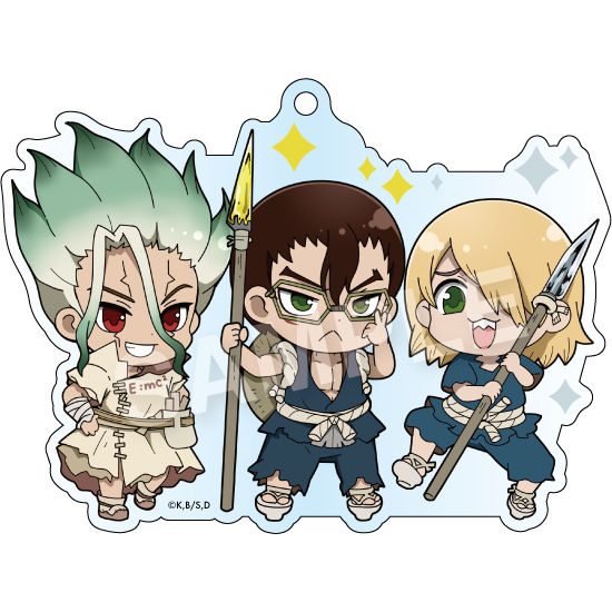 Eformed Dr Stone Itsusho Acrylic Ball Chain Senku Kinro Ginro えふぉるめ Dr Stone いつしょ アクリルボールチェーン 千空 金狼 銀狼 Anime Goods Key Holders Straps