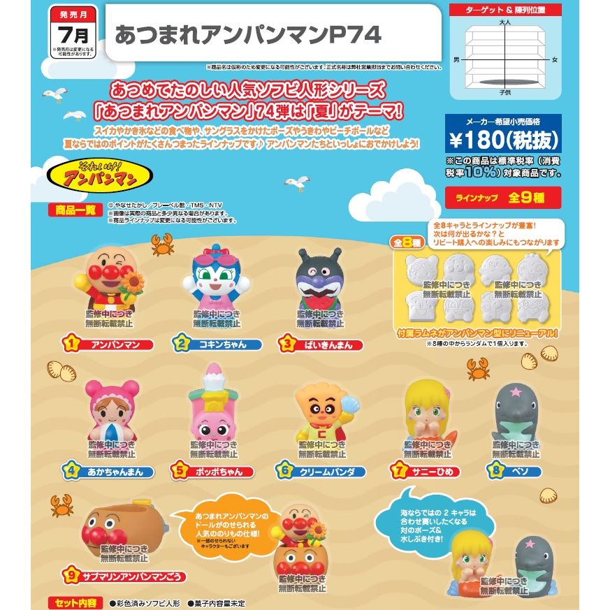 744円 人気ショップ それいけ アンパンマン あつまれアンパンマン P72 全９種 バンダイ キャンディトイ 食