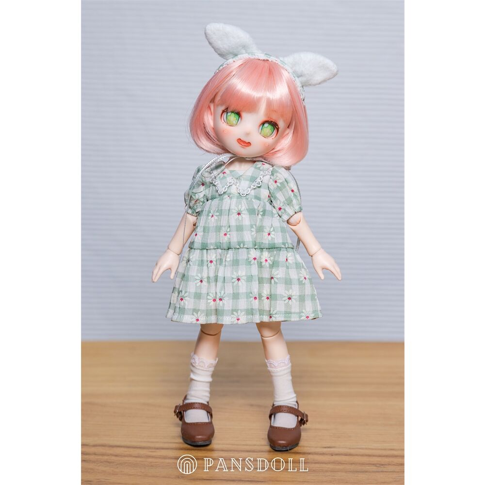 Pansdoll Candy House Series Paris Green Plaid Dress 1/6 Scale Doll