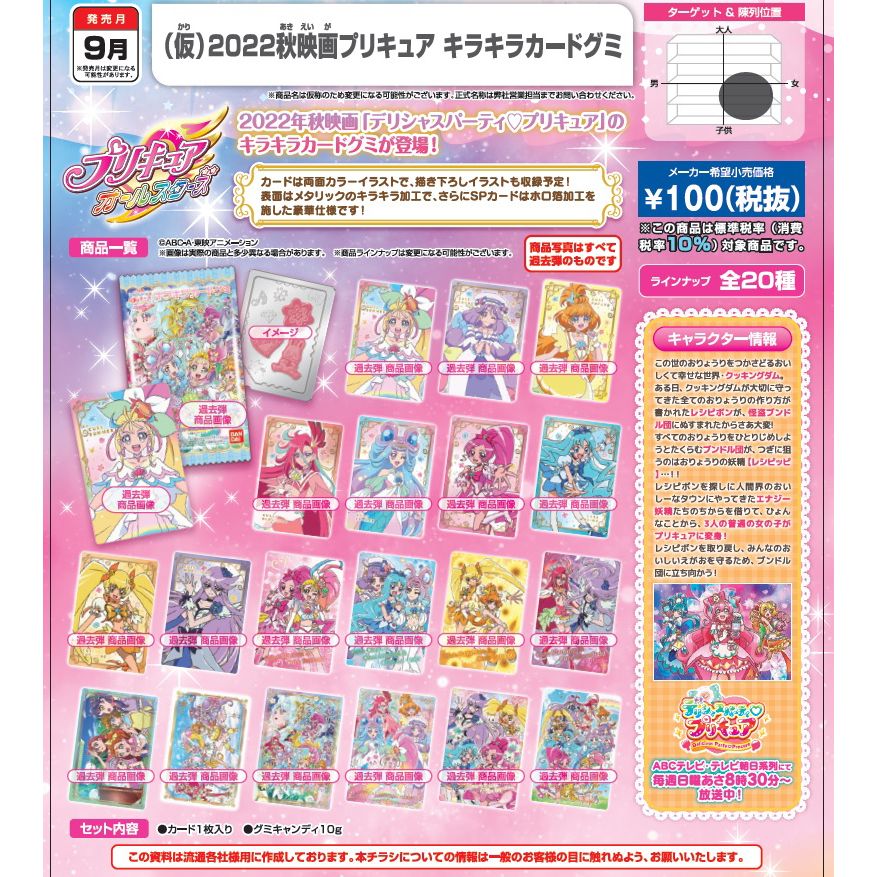 2022 Autumn Movie PreCure Kira Kira Card Gummy Candy (SET OF 20 PIECES ...