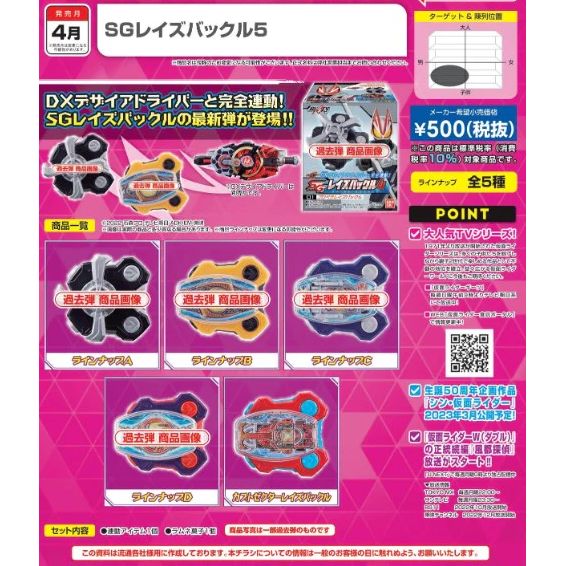 Kamen Rider Geats SG Raise Buckle 5 (SET OF 8 PIECES) | SGレイズ Kamen Rider Geats SG Raise Buckle 5 (SET OF 8 PIECES) | SGレイズ