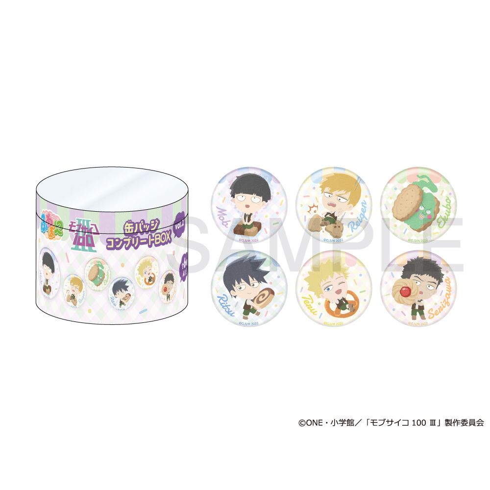 Mob Psycho 100 III Fuwaponi Series Can Badge Complete Box Vol. 2