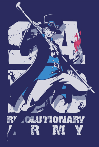 One Piece Revolutionary Army Sabo T Shirt ﾜﾝﾋﾟｰｽ 革命軍ｻﾎﾞtｼｬﾂ Night Blue S Cospa T Shirt Sweat