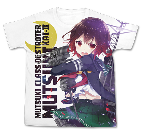 Kantai Collection Mutsuki Kaini Full Graphic T Shirt 艦これ 原作 睦月改二 フルグラフィックtシャツ ホワイト S Cospa T Shirt Sweat