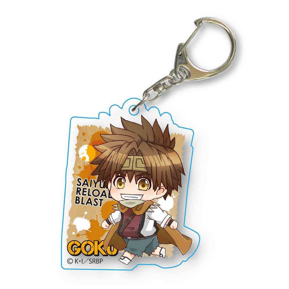 Saiyuki Reload Blast Tekutoko Acrylic Key Chain Son Goku Set Of 3 Pieces 最遊記 Reload Blast てくトコ アクリルキーホルダー 孫悟空 Anime Goods Candy Toys Trading Figures Key Holders