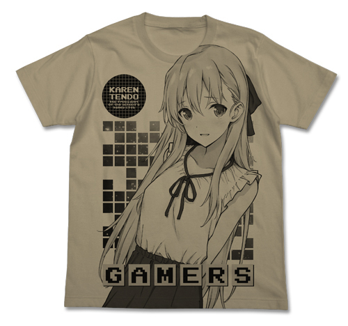 Gamers Karen Tendo All Print T Shirt ｹﾞｰﾏｰｽﾞ 天道花憐ｵｰﾙﾌﾟﾘﾝﾄtｼｬﾂ Sand Khaki S Cospa T Shirt Sweat