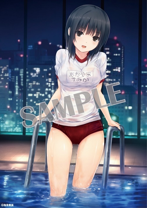 Coffee Kizoku Waterproof A3 Metal Poster Night Pool Aoyama Sumika 珈琲貴族 耐水性a3メタルポスター ナイトプール青山澄香 Anime Goods Illustrations