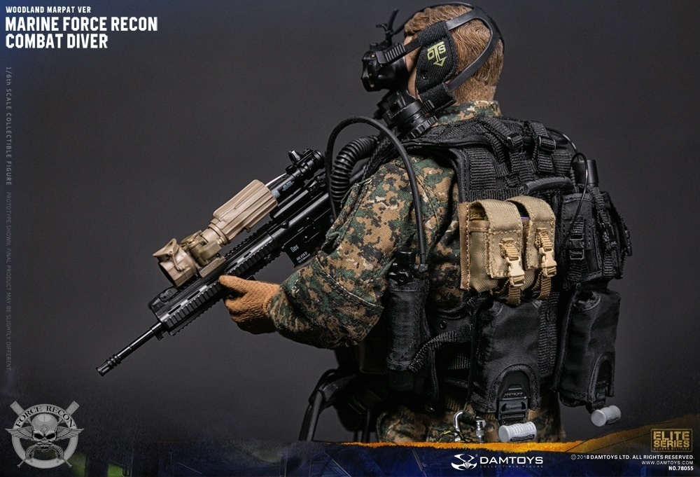 DAMTOYS 1/6 Marine Force Recon Combat Diver Woodland Marpat Ver