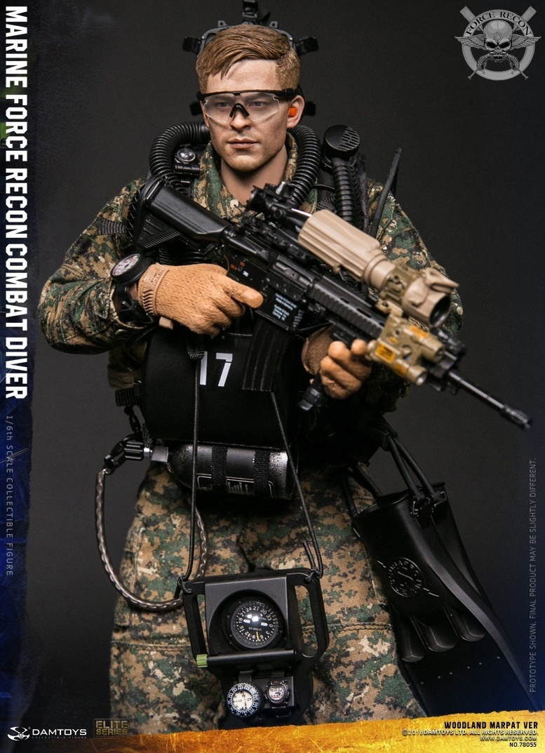 DAMTOYS 1/6 Marine Force Recon Combat Diver Woodland Marpat Ver