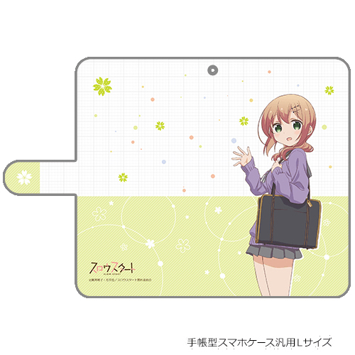 Slow Start Book Type Smartphone Case Tokura Eiko L Size スロウスタート 手帳型スマホケース 十倉栄依子 汎用lサイズ Anime Goods Card Phone Accessories