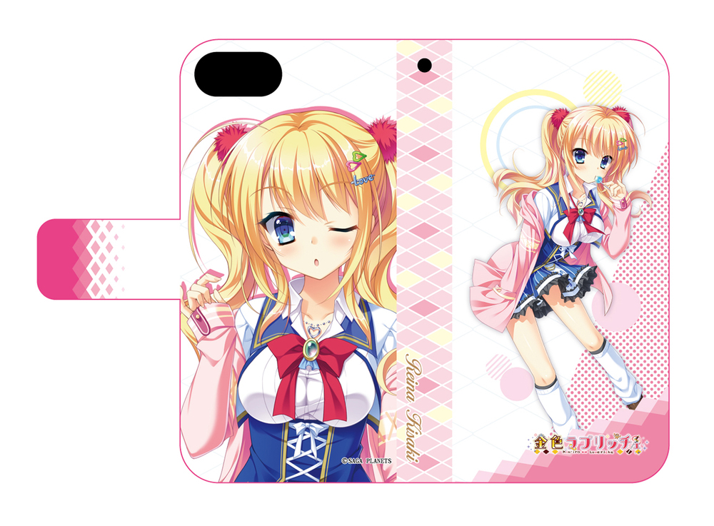 Book Type Smartphone Case For Iphone6 6s 7 8 Kin Iro Loveriche 02 Kisaki Reina 手帳型スマホケース Iphone6 6s 7 8兼用 金色ラブリッチェ 02 妃玲奈 Anime Goods Card Phone Accessories