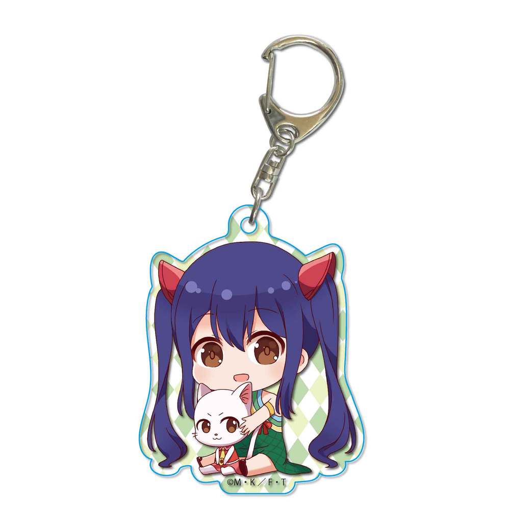 Fairy Tail Gyugyutto Acrylic Key Chain Wendy Marvell Set Of 3 Pieces Fairy Tail ぎゅぎゅっとアクリルキーホルダー ウェンディ マーベル Anime Goods Key Holders Straps