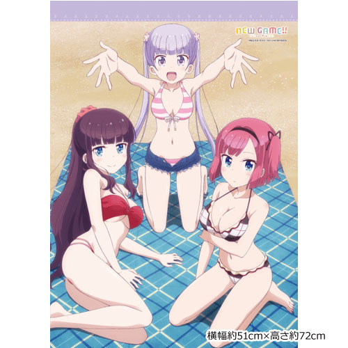 New Game B2 Tapestry Suzukaze Aoba Takimoto Hifumi Mochizuki Momiji New Game B2タペストリー 涼風青葉 滝本ひふみ 望月紅葉 Anime Goods Illustrations