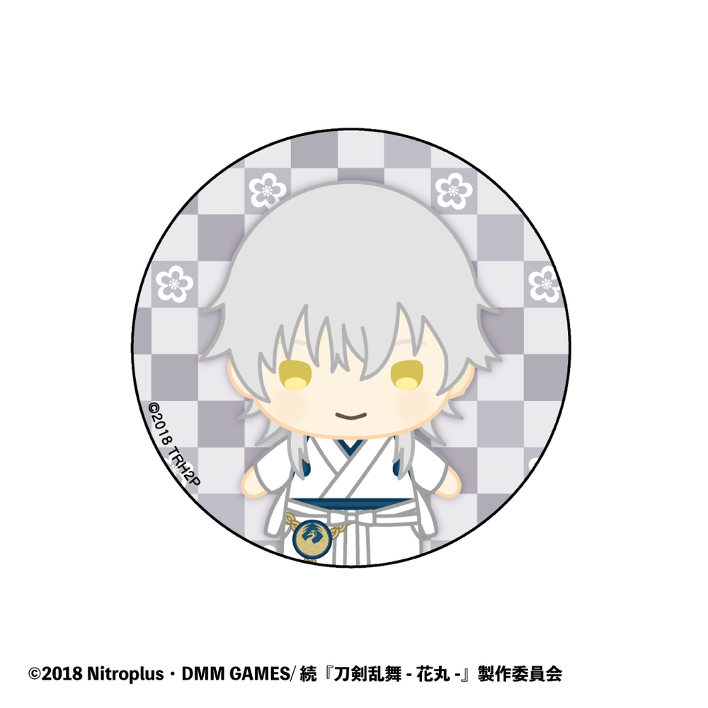 Zoku Touken Ranbu Hanamaru Finger Puppet Series Design Can Badge Vol 2 Tsurumaru Kuninaga Set Of 3 Pieces 続 刀剣乱舞 花丸 指の上シリーズデザイン 缶バッジ Vol 2 鶴丸国永 Anime Goods Badges