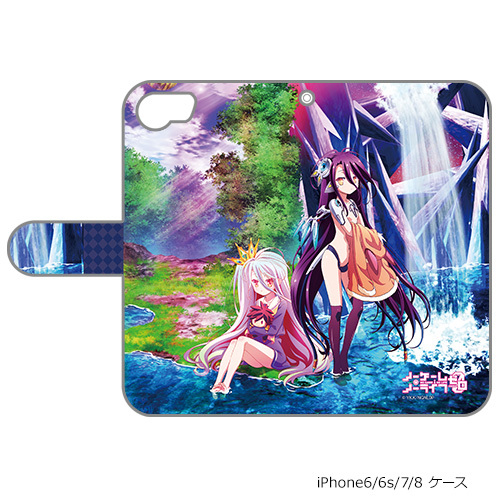 No Game No Life Zero Original Illustration Book Type Smartphone Case For Iphone6 7 8 Shiro Shuvi ノーゲーム ノーライフ ゼロ 描き下ろし手帳型スマホケース 白 シュヴィ Iphone6 7 8兼用 Anime Goods Card Phone Accessories