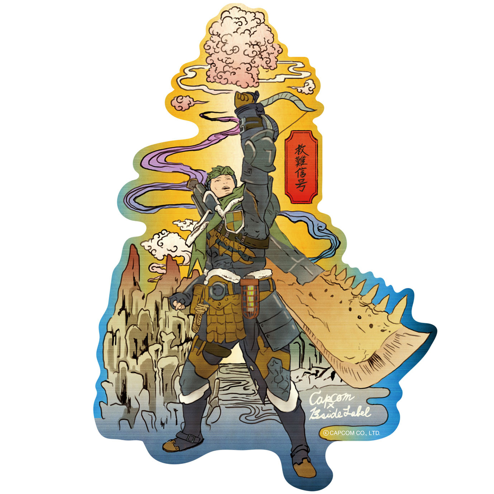 Capcom X B Side Label Sticker Monster Hunter World Rescue Signal Set Of 4 Pieces Capcom B Side Label ステッカー モンスターハンター ワールド 救難信号 Anime Goods Stationery Stationary