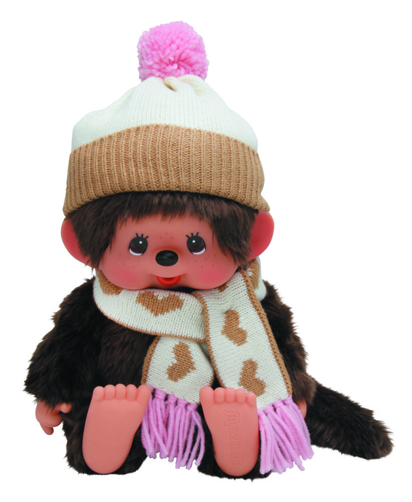 Attaka Knit Monchhichi Plush Girl Yawaraka L あったかニット モンチッチ女の子 やわらか L Anime Goods Commodity Goods Plush Toys Groceries